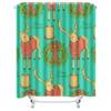 TU Christmas Shower Curtain Festive Holiday Forest Trees Reindeer Pattern Waterproof Fabric Decor Bathroom Set