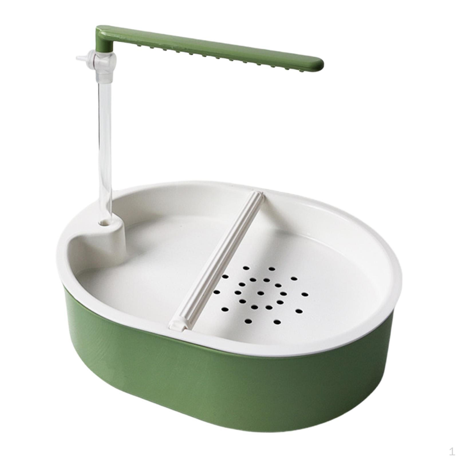 

Parrot Bathtub with Perch Toy Gift Cage Accessory Adjustable Bird Automatic for Budgie Small Medium