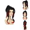 High-temperature Fiber Black Red Gradient Wig Perfect For Anime And Cosplay Fans