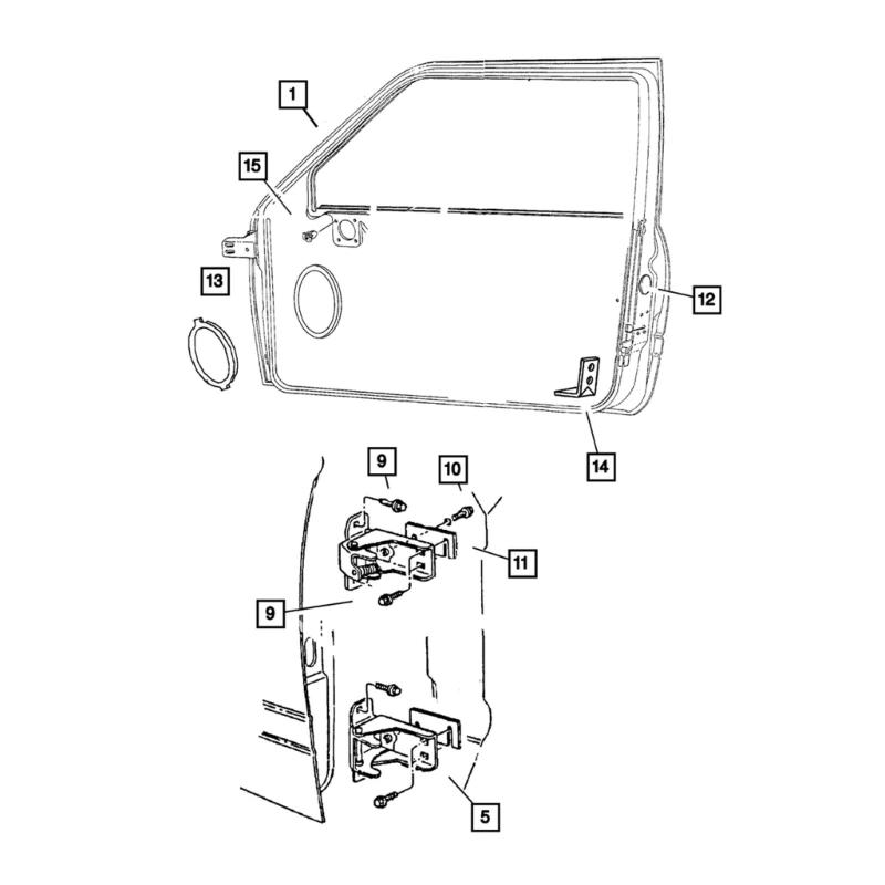 Lower Door Hinge Replacement 55275464AC for 1500 2500 3500 4500 5500 Part Number 55275464AB