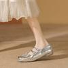 Silver fishing light ballet shoes fairy fairy style bow square head flat Mary Jane shoes with skirt single shoes