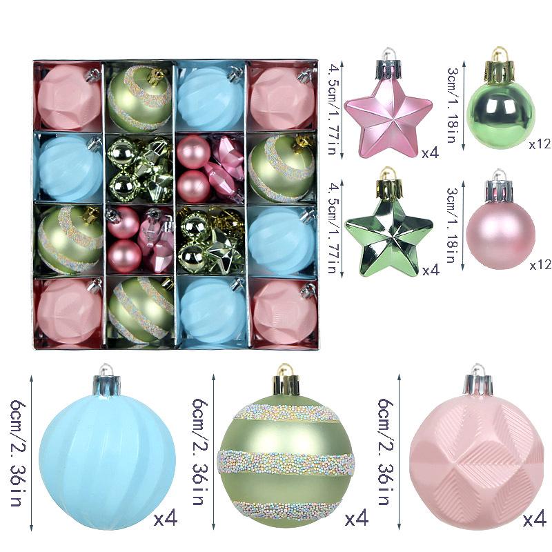 Christmas Macaron Ball Ornament Set: Candy Series Painted Plastic Tree Decor