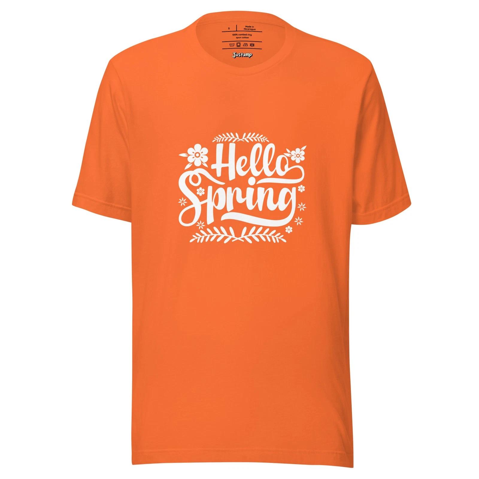 Hello Spring Floral Script Cute Springtime T-Shirt 2XL