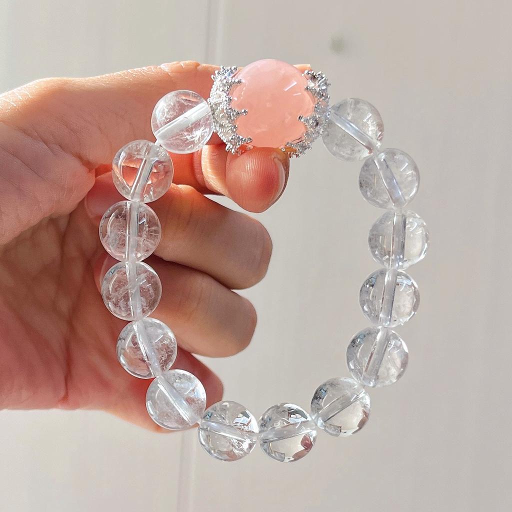 12Mm Natural White Crystal 16Mm Powder Crystal Design Bracelet Bracelet