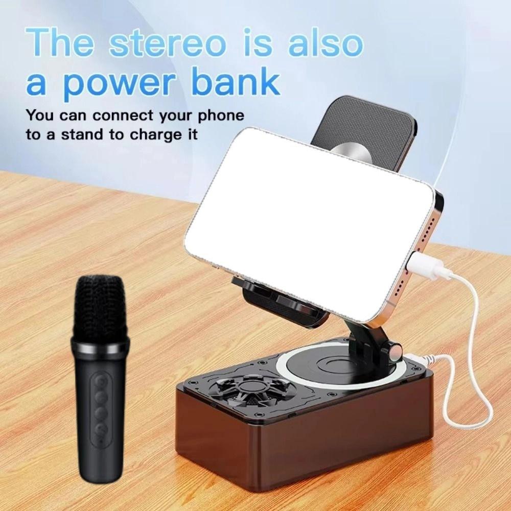 Foldable Phone Holder Stand Anti-Slip Pads Phone Holder with Microphone  Desktop Use
