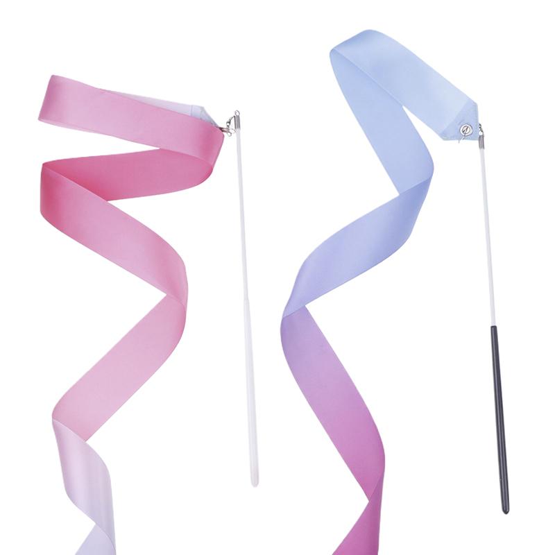 2M Dance Ribbons Rhythmic Girl Art Gymnastics Ballet Streamer Twirling Rod Rainbow Stick Sports Training Ribbon Dancer Wands