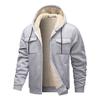 Men's European Size Lambswool Hooded Sweatshirt & Cardigan Workwear Set - Thick, Warm Jacket for Autumn/Winter.