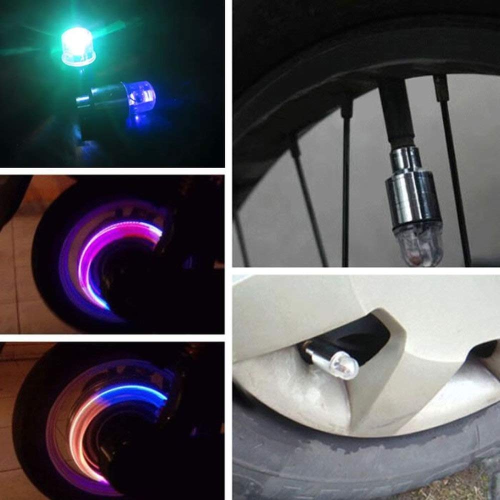 SUNNY YKTL02-SNY Tire Valve Cap LED Lights, Operated with Vibration Sensor, Rainbow, Auto