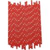 Festive Red Paper Drinking Straws Biodegradable For Party Decor And Desserts
