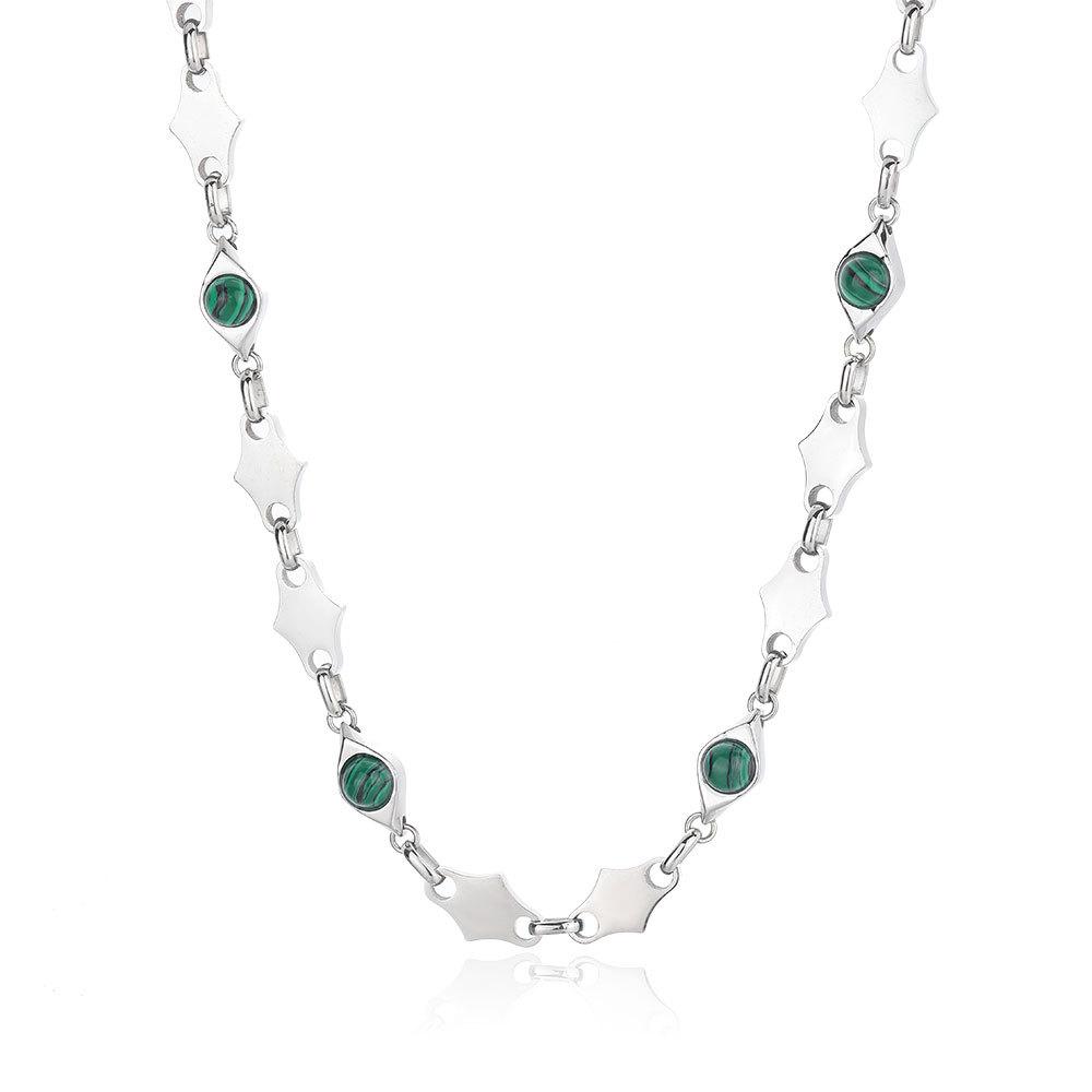 Hot Selling Stainless Steel Rhombus Splicing Obsidian Bracelet for Men and Women, Non-Fading Jewelry, High-End Simple Bracelet