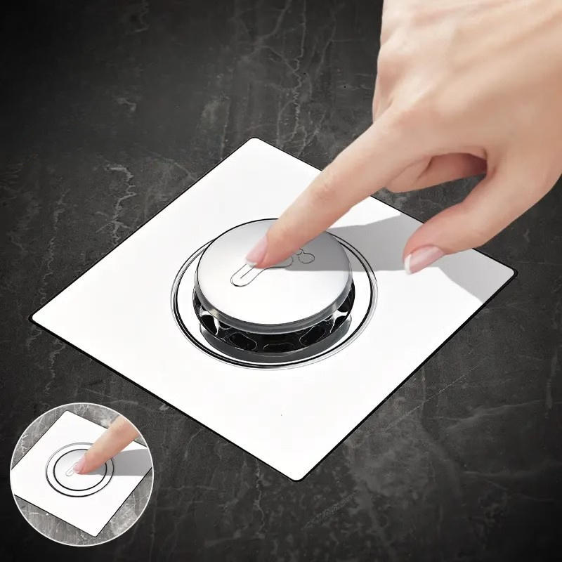 Stainless Steel Floor Drain Anti-odor Sealing Cover Press-type Foot-stepping Bouncing Core Sewer Anti-odor Universal Floor Drain