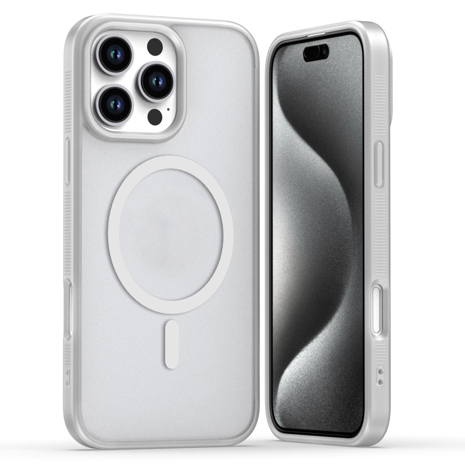 For iPhone 16 Pro Case Compatible with MagSafe Skin Touch TPU Acrylic Phone Back Cover