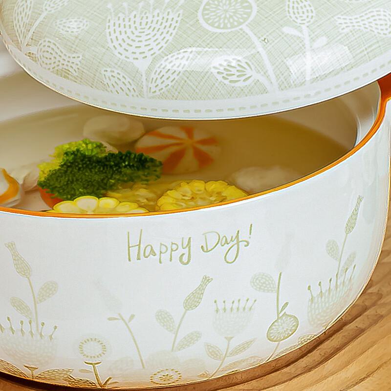 Jingdezhen Nordisk Stil 9-tums Underglasyr Keramik Soppskål