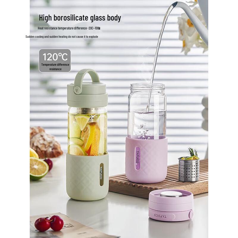 TAFUCO High Borosilicate Glass Tea Infuser Bottle