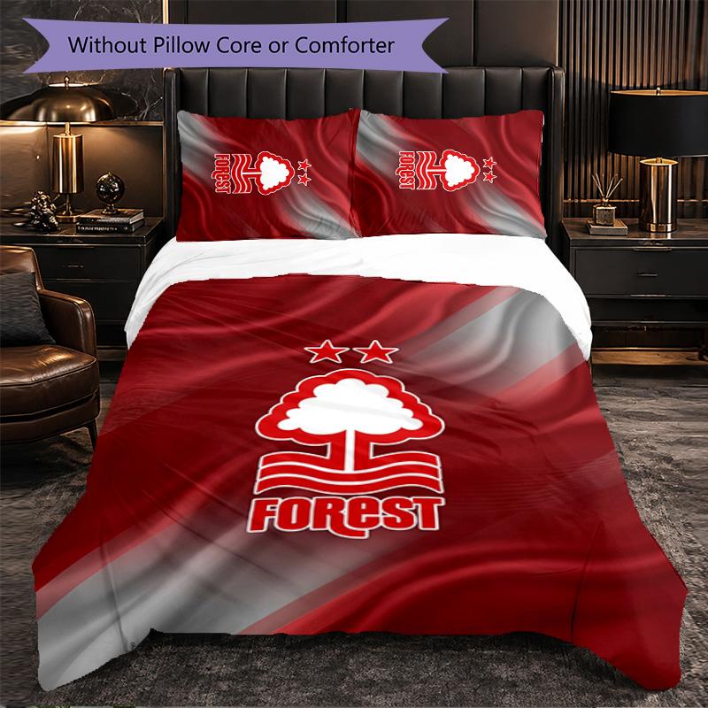 Nottingham Forest Themed Bedding 3Pcs Duvet Cover Set Decorative Bed Linen For Teen Room Home Decoration