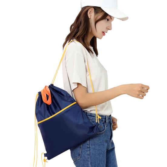 Gym Backpack Waterproof Drawstring Storage Bag with Shoulder Strings Large Capacity Sports Backpack for Travel Hiking Camping