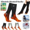 Knee-High Full-Foot Electric Heating Socks 3-Level Temp Cotton Washable Fast Heating for Winter Skiing/Walking (Without Battery)