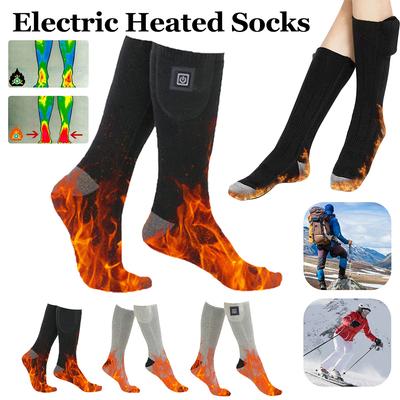 Elektrische Heizsocken 3 Temperaturstufen Winterheizsocken Kältefest Winter Warm Thermosocken zum Radfahren Camping Skaten