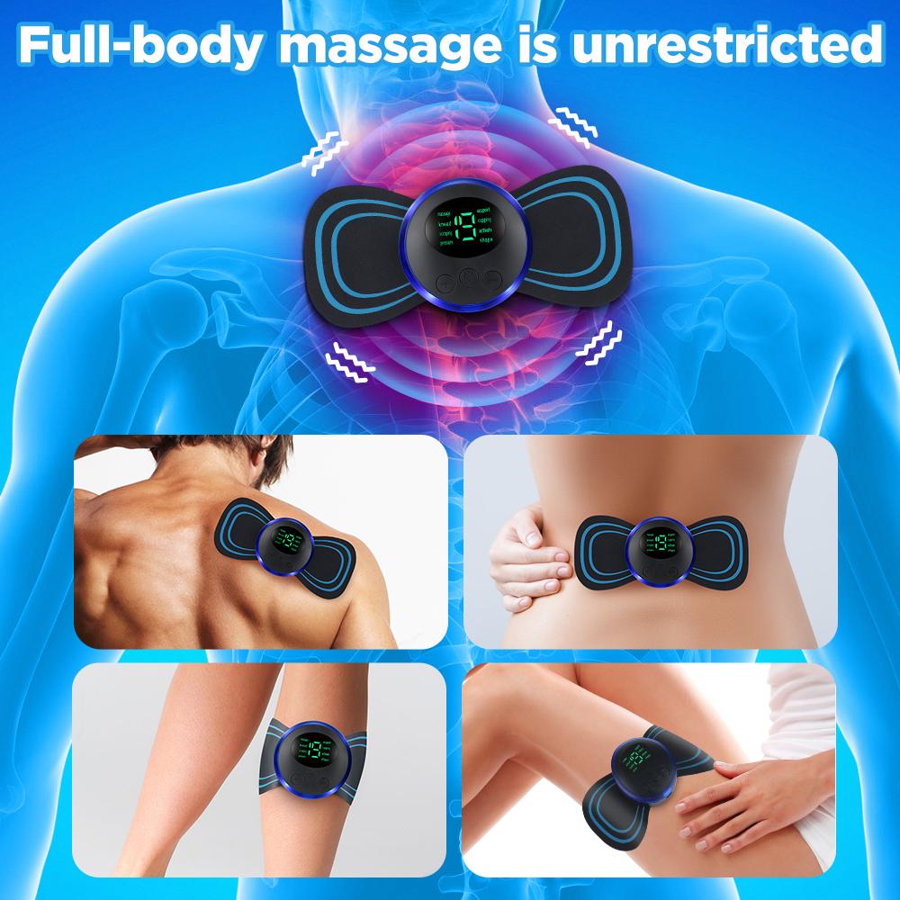 EMS Electric Neck Massager Lcd Display Cervical Massage Patch Low Frequency Pulse Muscle Stimulator Pain Relief Relaxation Tools