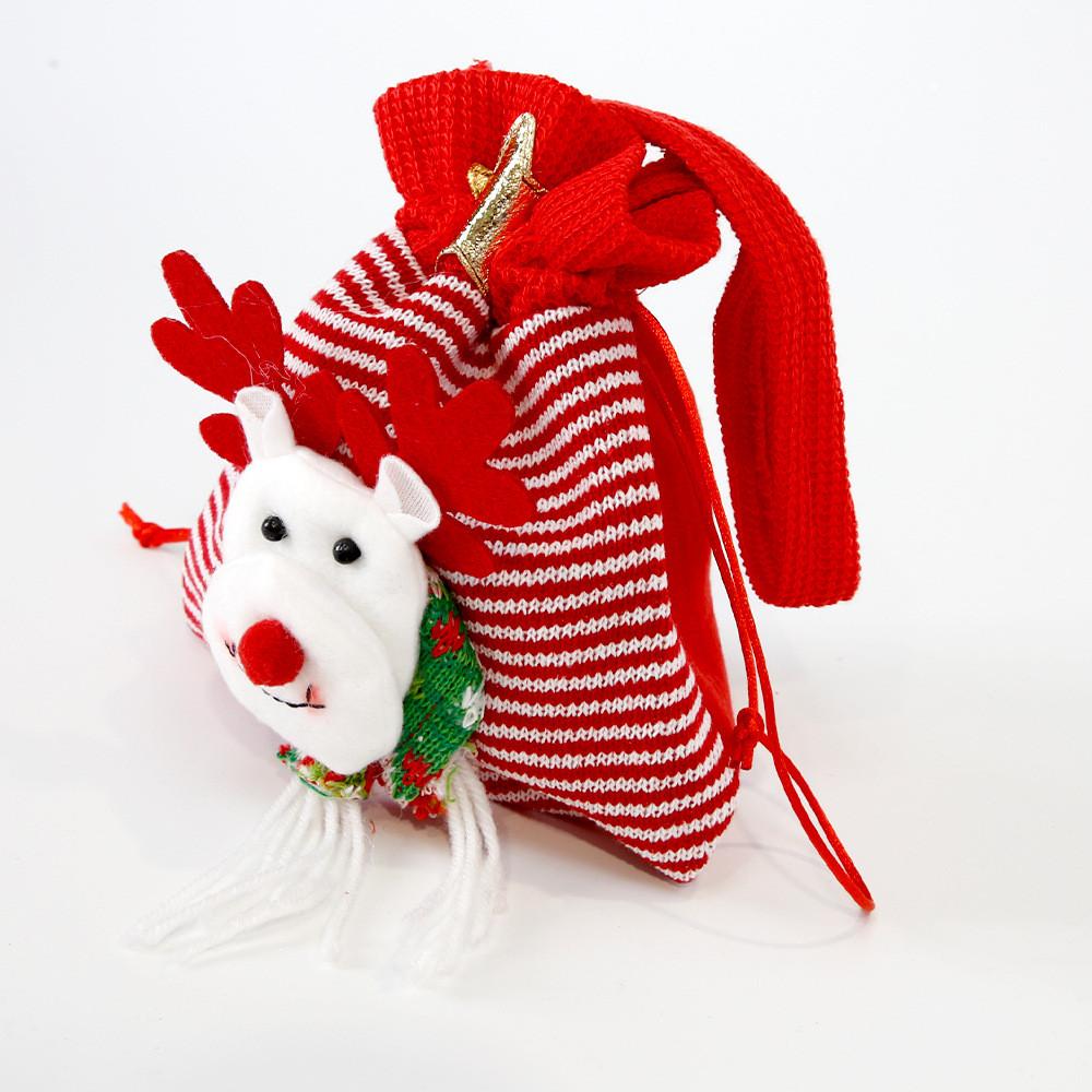 Whimsical Drawstring Christmas Gift Bags Featuring Santa Reindeer And Snowman Characters