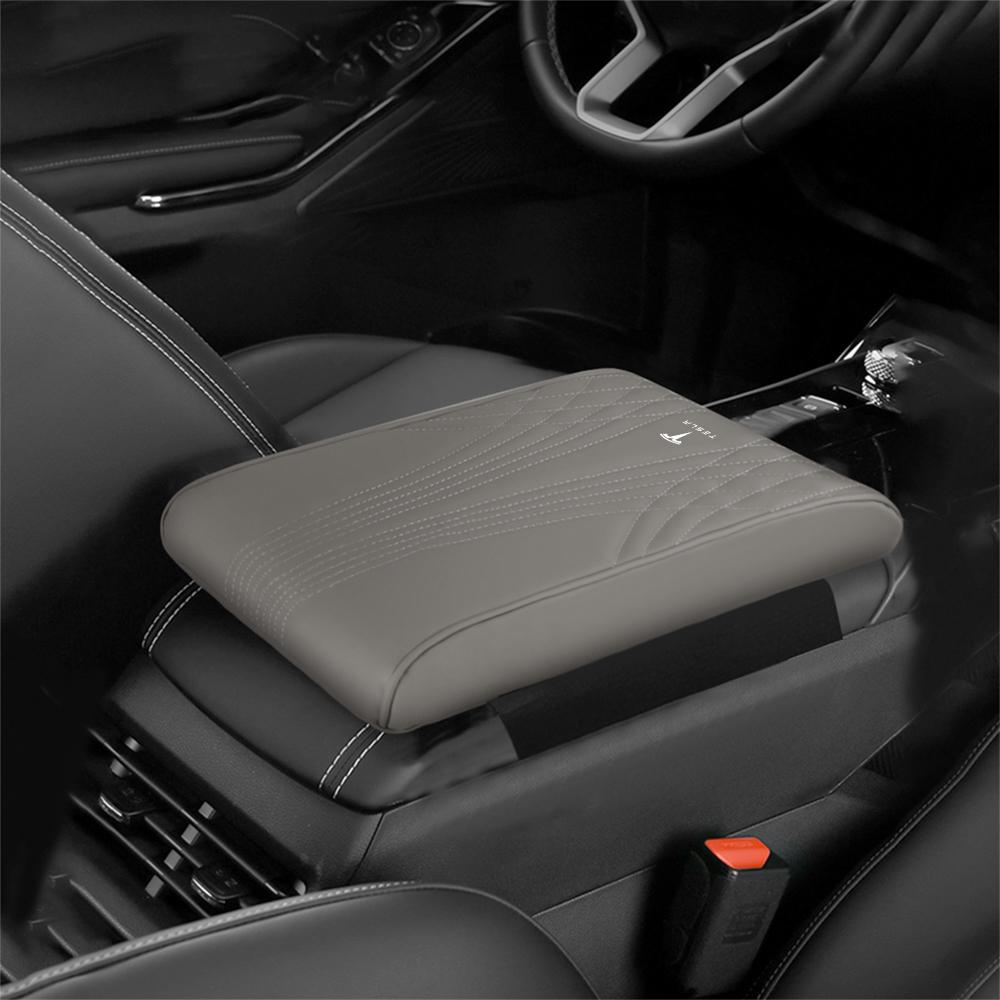 Car Leather Armrest Box Height Pad Center Console Cover For Tesla Model 3 Y S X Roadster Cybertruck Juguete SpaceX Accessories