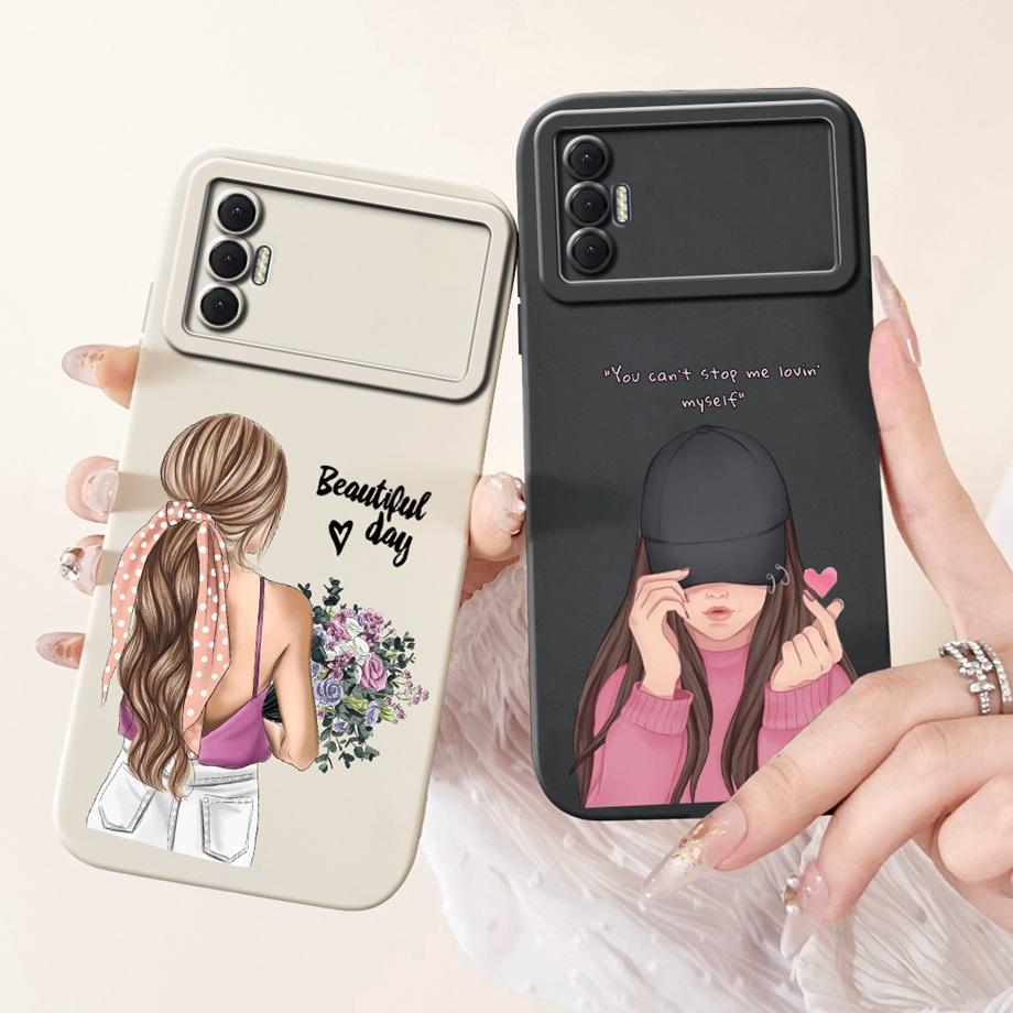 Für Tecno Spark 8P Spark8P 8 P KG7 Hülle Abdeckung Weiches Silikon TPU Blume Schmetterling Girly Mode Malerei Handyhülle Stoßstange Fundas