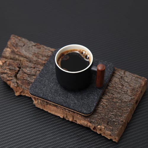 Absorbent Felt Coasters & Dining Mats - Durable Multi-Use Cup Mats, 10*10*0.5cm, 4 Pieces (Black, Round)