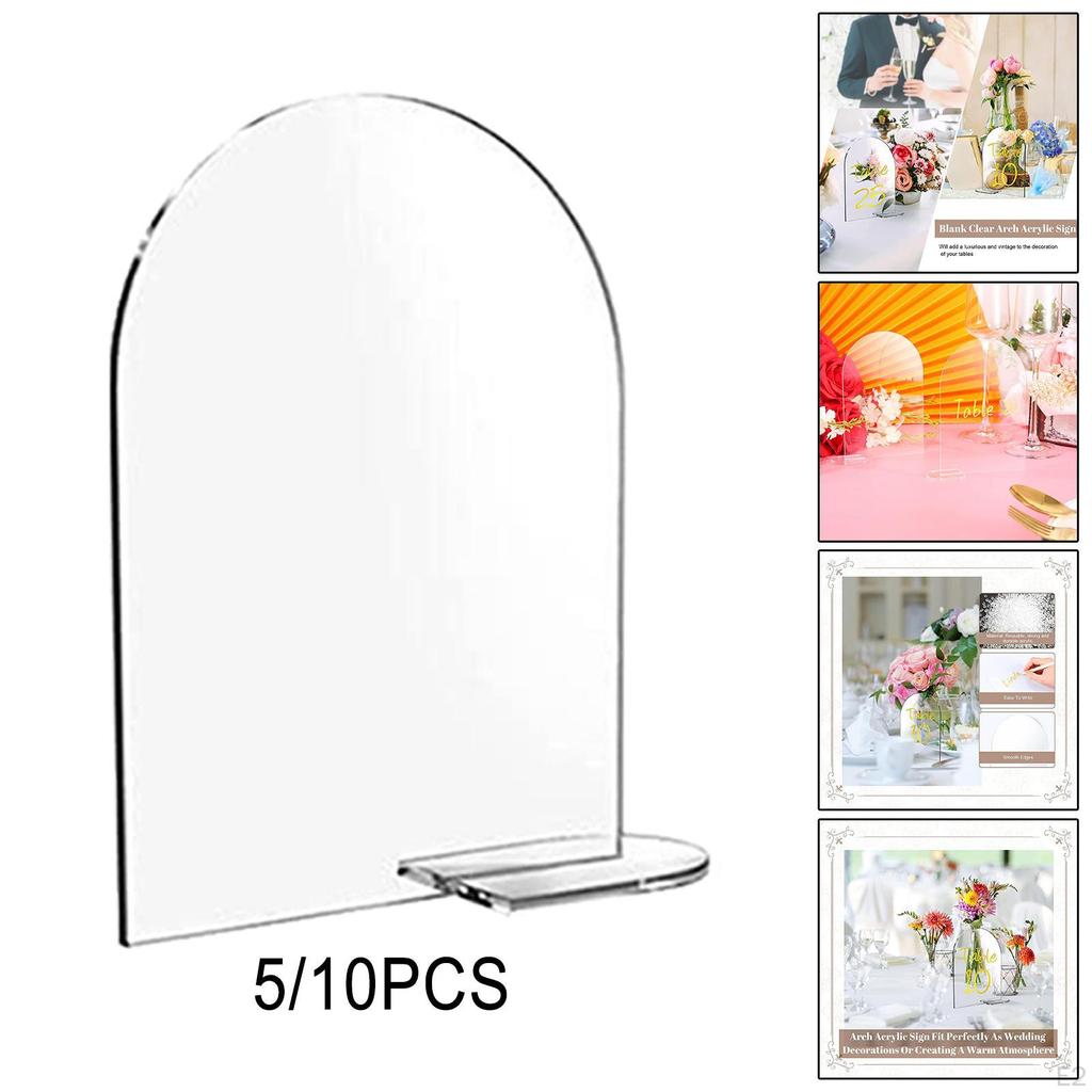 4" X 6" Acrylic Sign Holders Centerpieces Decor Clear Arch Signs for Wedding Reception