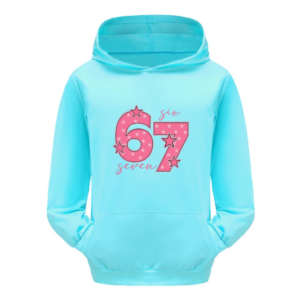 5291 Kids Boys Girls Steal a Brainrot 67 Printed Multi-color Long Sleeves Hoodies