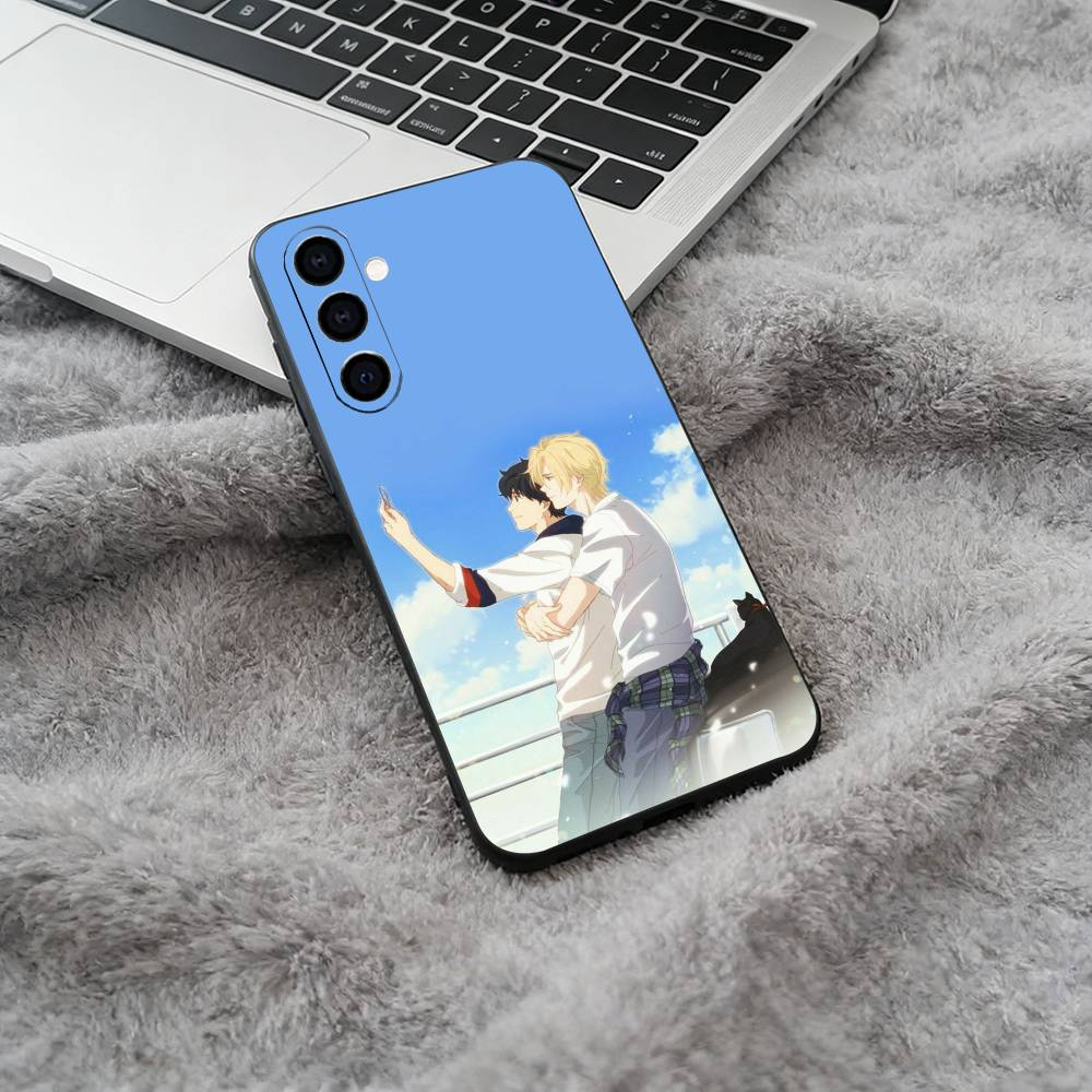 B-BANANA- FISH Black Soft Silicone Phone Case for Samsung Galaxy A73, A71, A72, A70, A53, A52, A51
