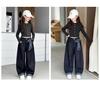 2025 Autumn Girls' Korean-Style Loose Wide-Leg Jeans for Middle & Big Kids