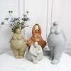 Artistic Resin Yoga Statue: European & American Style, Rough-Surface Fat Woman Ornament for Creative Home Decor