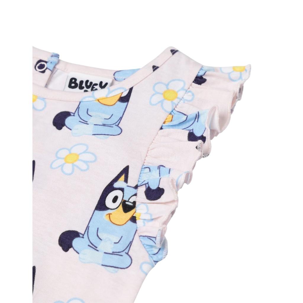 Bluey Kızlar Çiçekli Her Yere Baskılı Kolsuz Tulum