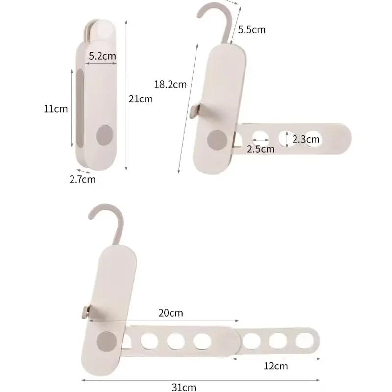 Foldableable Portable Clothes Drying Rack Travel Clothes Hanging Rack 7 Hole Multi-functional Storage Home Business Trip Hotel Clothes Hanger Tool
