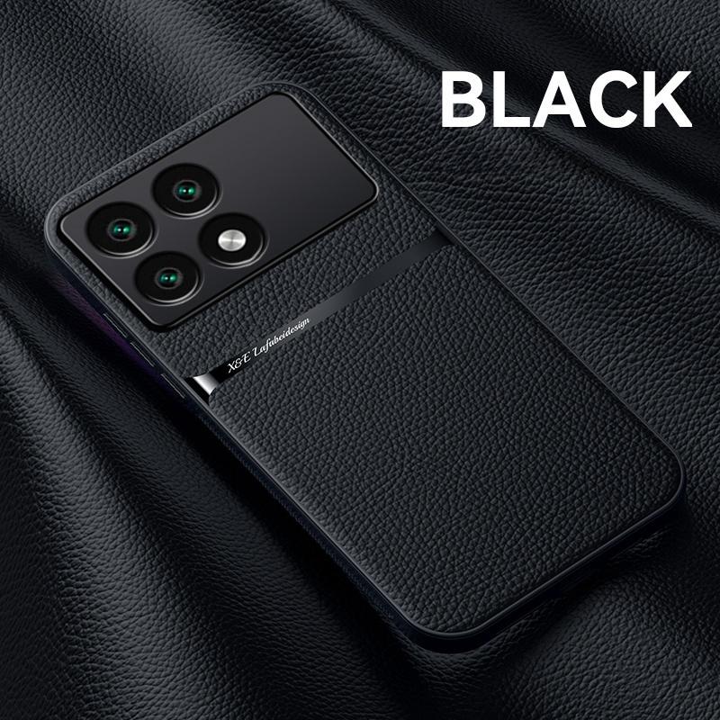 För Xiaomi Poco X6 Pro 5G Skal Bil Magnetisk Hållare Läderskydd För PocoX6Pro Poko Little X 6 Pro X6Pro 5G Mjukt Silikon Coque