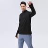 Herren Sport-T-Shirt mit halbem Reißverschluss, langärmelig, schnelltrocknend, für Laufen & Radfahren