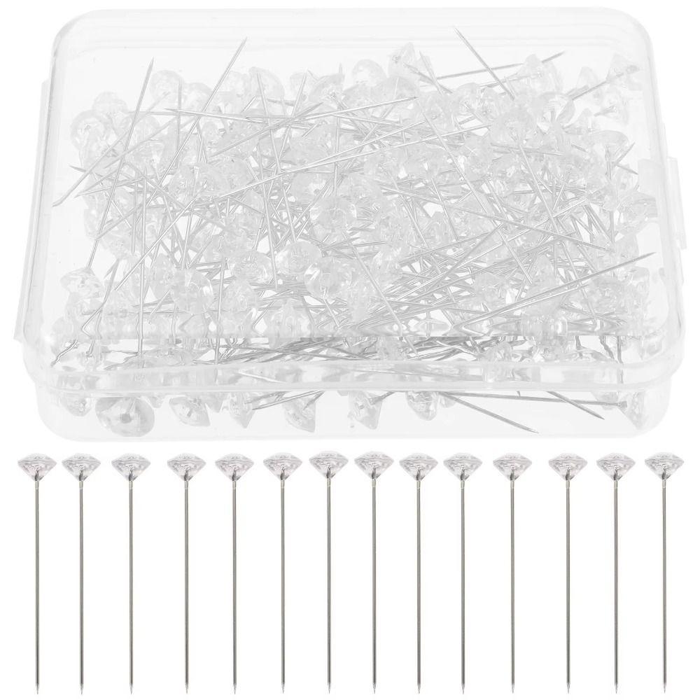 

100/200/300Pcs DIY Straight Push Pins Shiny Corsage Pins Bouquet Pins Dressmaking S 100Pcs білий