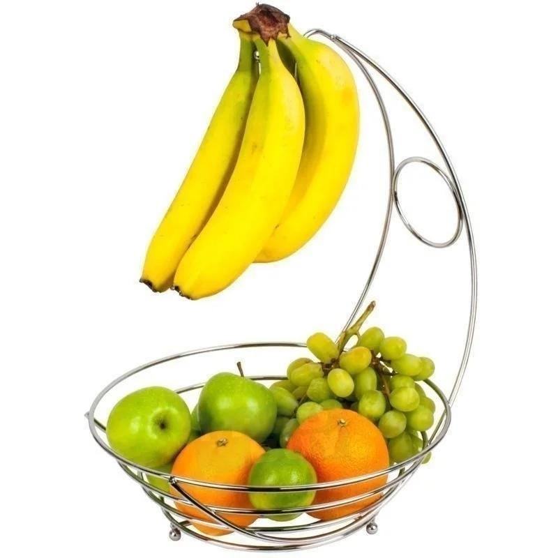 New Metal Fruit Basket Banana Rack Fruit Rack Storage Basket Table Kitchen Dining Decoration Suitable Home Kitchen Supplies