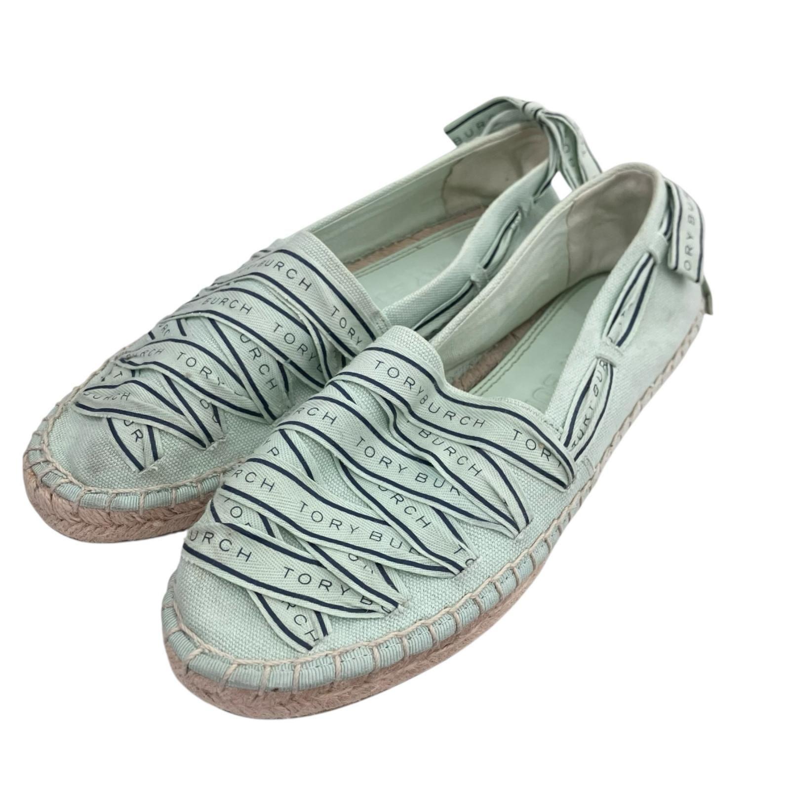 Used 186000 Tory Burch Ribbon Espadrilles Mint Platform Mint Green Women s