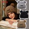 2pcs Woman Letter Bear Ears Knitted Cute Hat Beanie Hat Cat Ears Beanie Lovely Cap Winter/Autumn Cute Popular Hat
