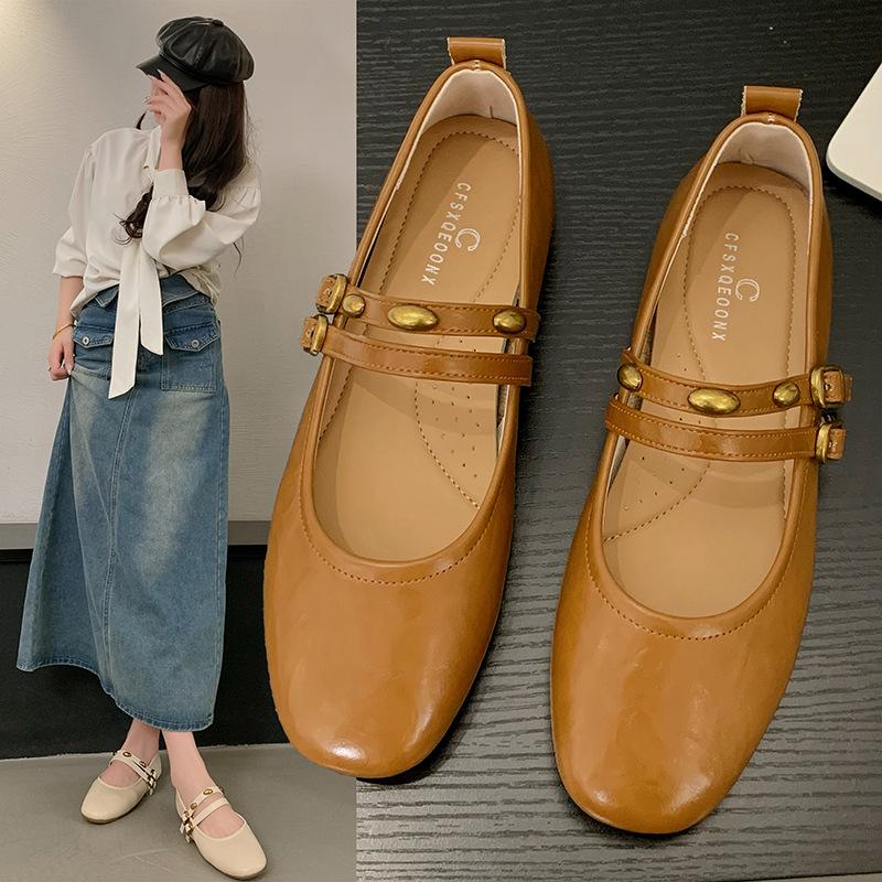 French Mary Jane women's shoes 2025 new summer with skirt evening shoes shallow mouth beautiful not tired feet small single shoes