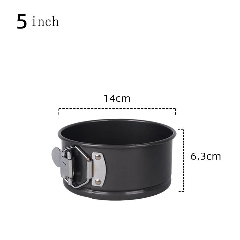 Round Cake Pan Removable Bottom Locking Mold Carbon Steel Nonstick Safe Mousse Honeycomb Baking Tool Set 5 inch