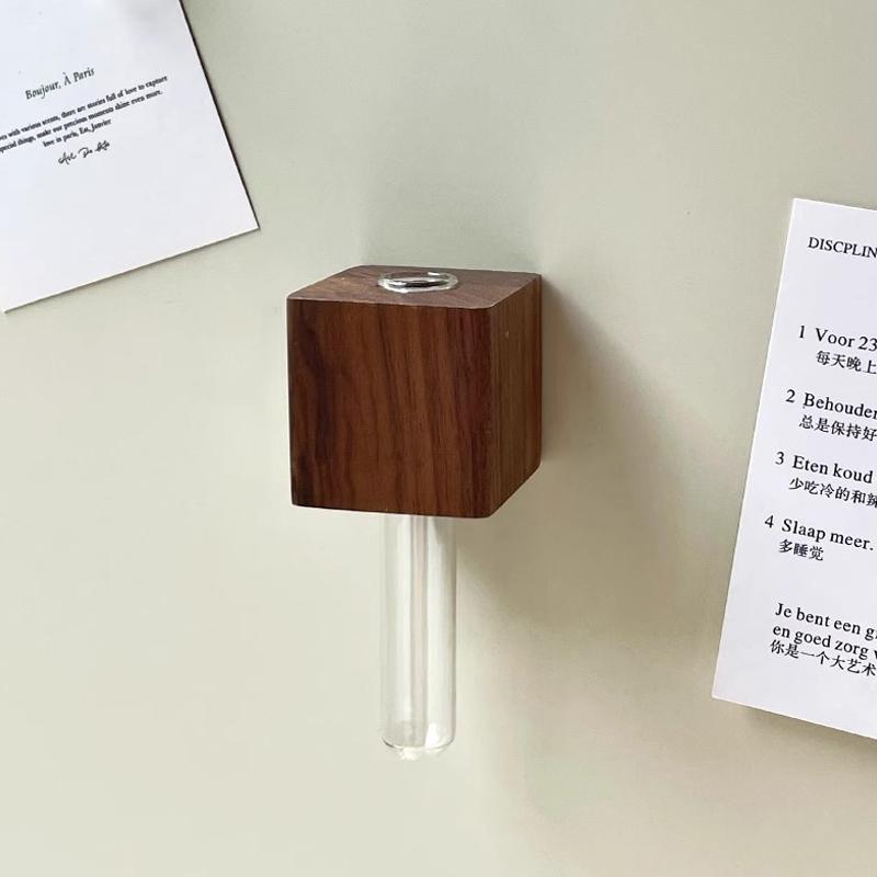 

1/2 шт. Деревянная магнитная ваза-пробирка Магнит на холодильник Сделай сам Цветочная композиция Имитация вазы для цветов Домашняя кухонная декорация