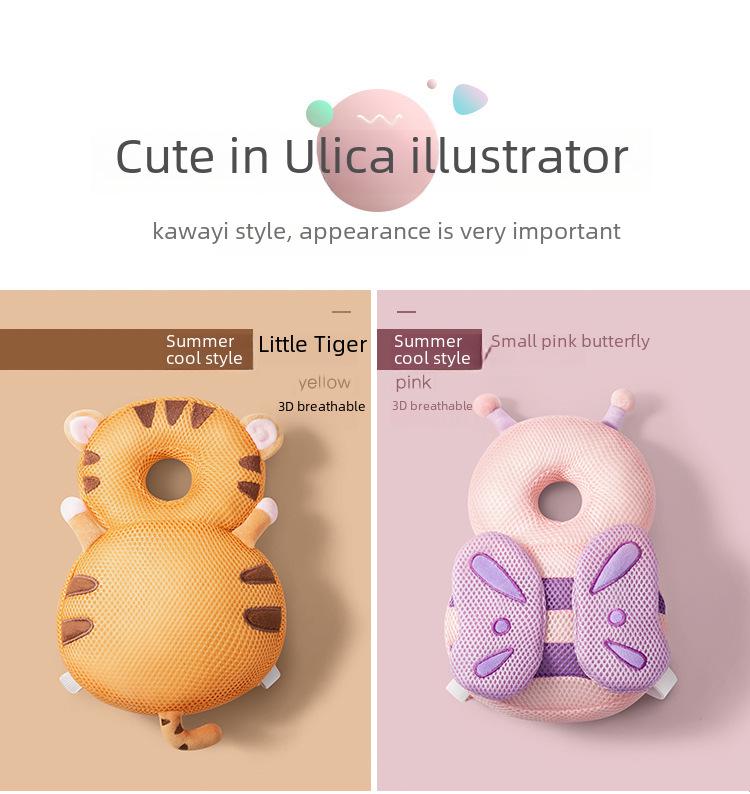 Bebek Düşme Önleyici Baş Koruma Yastığı - Yürümeyi Öğrenen Küçük Çocuklar İçin Nefes Alabilir Kelebek Tasarımı