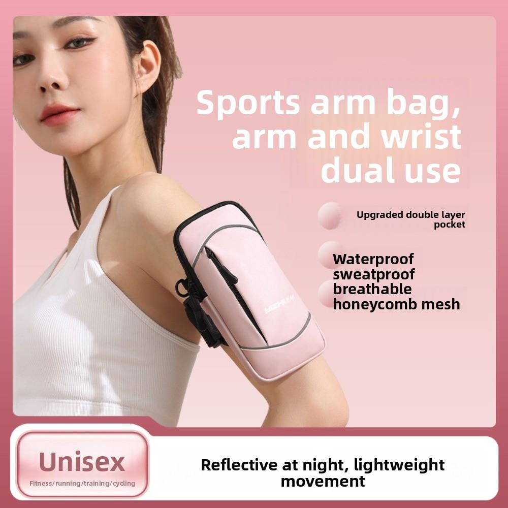 

Large Capacity Running Phone Holder Shoulder Belt Armband Sports Phone Bag Smartphone Accessories blue style 1