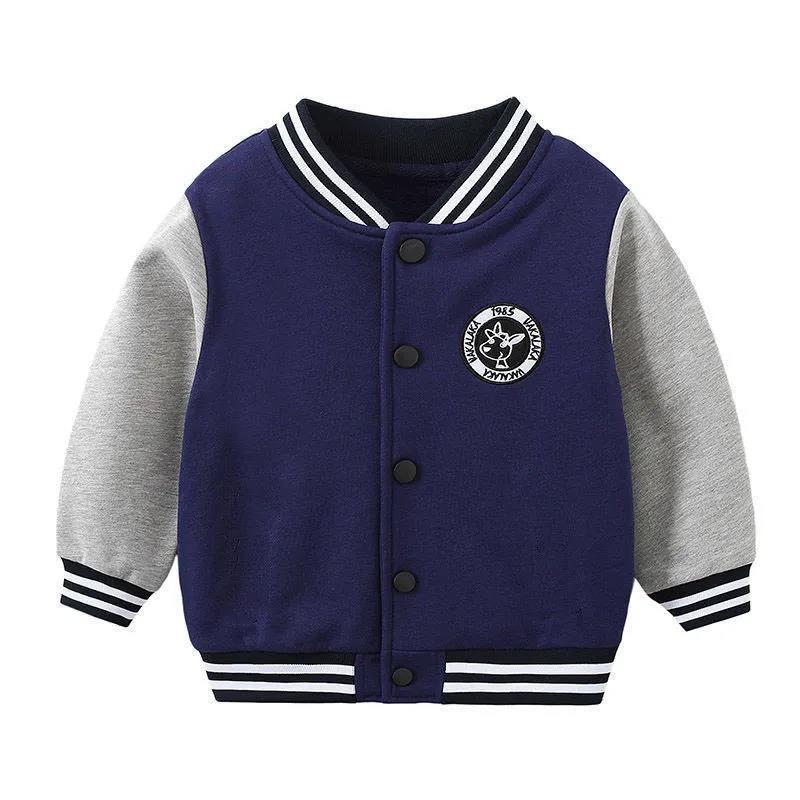 

Детская хлопковая одежда для мальчиков, повседневная спортивная куртка из хлопка для студентов 140cm синий