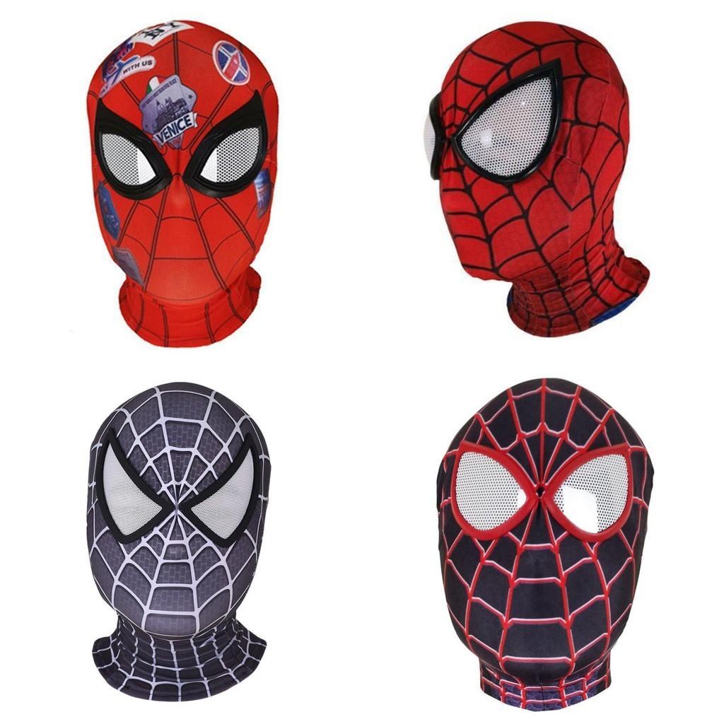 Spiderman Miles Morales Elastic Mask Headcover Costume For Adult Cosplay Enthusiasts