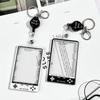 1Pcs Kpop Card Holder Korean Fashion Transparent Student Card Protector Display with String Photocard Holder for Kids Idol
