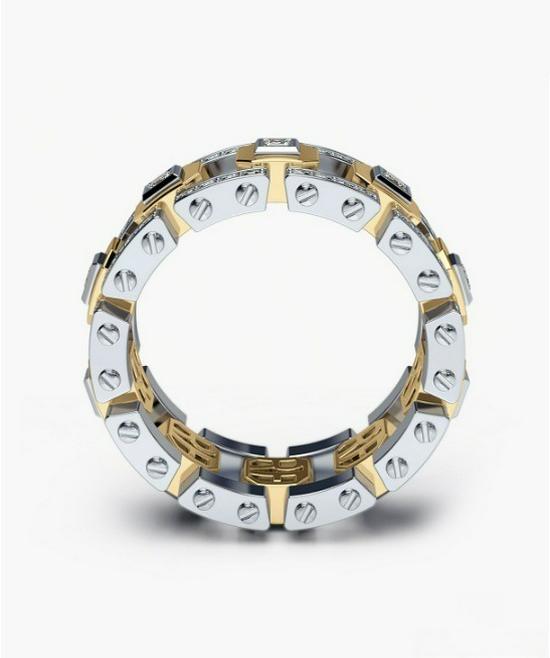 Zhenrong Fashion 925 Silver Plated 14K Rose Gold Ring with Full Diamond, European & American Creative Engagement Ring