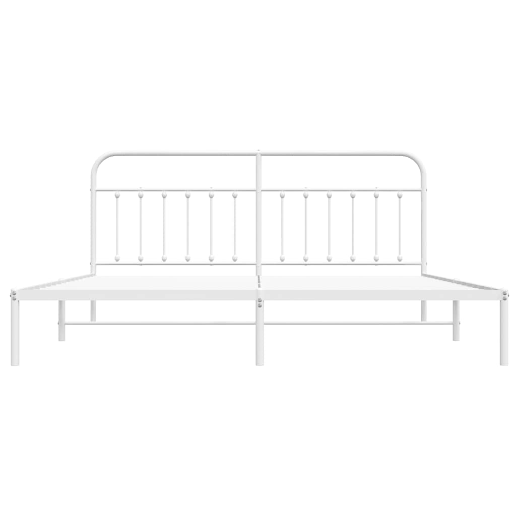 vidaXL Bettgestell mit Kopfteil Metall Weiß 193x203 cm